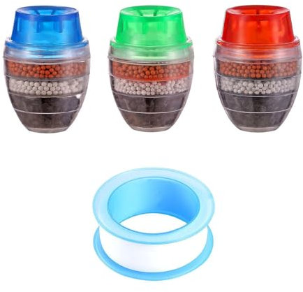 Filtro De Agua Para Grifo De 3 Piezas, Cinta De Materia Prima De 1 Rollo, Purificador De Agua Para Salpicaduras, Filtración Y Purificación De Agua Del Grifo, Filtro De Agua Para Cocina