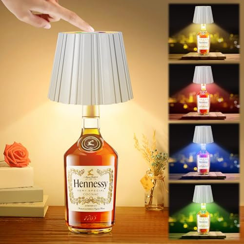ZONJIE Lampada per Bottiglia Senza Fili - RGBW e Luce Calda Pridola Touch Control Dimmerabile, Lampada da Tavolo Ricaricabile per Vino