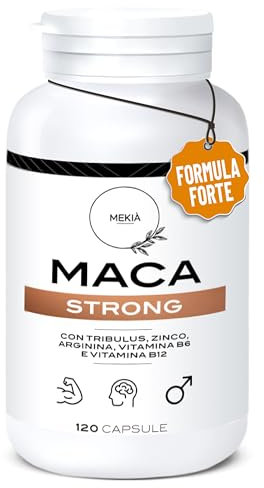 Mekià® integratori sessuali per uomo di Maca, Arginina, Tribulus, Zinco e Vitamine B, Energia, Resistenza e Virilità per Uomo e Donna Boost testo Prestazioni integratore sessuale uomo