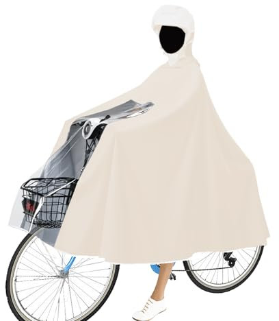 Regenponcho Fahrrad, Damen Herren Wasserdicht Radfahren Regencape, Weiß Unisex Wiederverwendbar Regenbekleidung, für Fahrräder, Mountainbikes, Elektrofahrräder