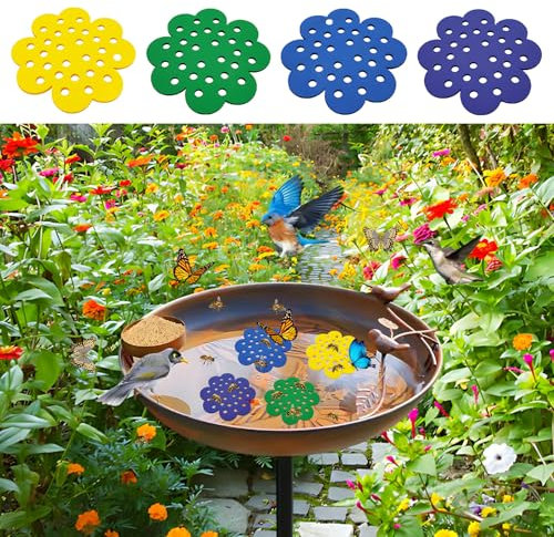4 Stück Bienentränke,Schwimmende Bieneninsel,Bienentränke Für Den Garten,Insektentränke,Bienenschwimmende Insel,Bienenbewässerung Futterstation,Bee Watering Station for Feeding(Lila/Grün/Gelb/Blau)