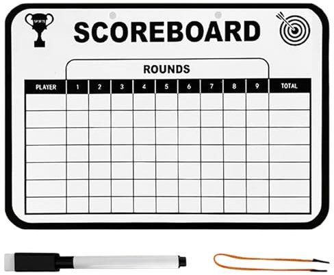 Golf Scorecard Board, tragbarer Löschbare Golf -Scorecard -Buch, Whiteboard Dry Löschen -Score -Kartenhalter mit Pen & Lanyard für Männer Frauen Golfer