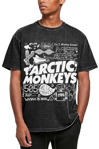 Herren Baumwolle AR&ctic T-Shirts Coole Logo Round Neck T Shirts Rundhals Kurzarm Somme Lässig Schwarz Band Tshirts Monkeys Merch Clothes Band Tops für Männer Fans Geschenke