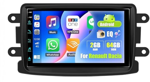 Android 15 Car Stereo,for Renault Dacia Duster Sandero Captur Lodgy Symbol Logan Dokker 7'' IPS Touch Screen Car Radio with Wireless Carplay/Android Auto,GPS, WiFi, Bluetooth(A1 1G+32G)