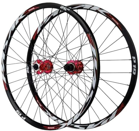 JIESOO MTB-Laufradsatz Mit Steckachse 26/27,5 Zoll Aluminiumlegierung, Scheibenbremse HG-gedichtete Lager 32 Loch Vorne Und Hinten, 29-Zoll-Felge for 7-12-Gang-Schaltungen(QR 24 inch)