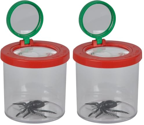 Simba 107879662 - World's Best Bug Viewer, Doppelvergrößerungsbecher zur Beobachtung von Insekten, Blumen, Briefmarken, Blättern, Münzen, Entdeckerspielzeug, Lupe, ab 3 Jahren (Packung mit 2)
