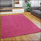 Paco Home Teppich Wohnzimmer Schlafzimmer Hochflor Shaggy Flokati Optik Einfarbiges Design Weich Flauschig Moderne Deko, Grösse:150 cm Quadrat, Farbe:Pink