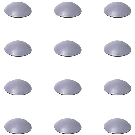 12 x sossai® Türstopper Wand selbstklebend | Türpuffer | TP Spot Grey | Ø 40 mm | Farbe: Grau | Wandschutz Türklinke | Wandpuffer