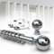 Imperial Rooms Plain Metal Ball Curtain Poles Metal Extendable - Includes Chrome 120-210 Cm Curtain Rod, Finials, Rings, Brackets & Fittings Set