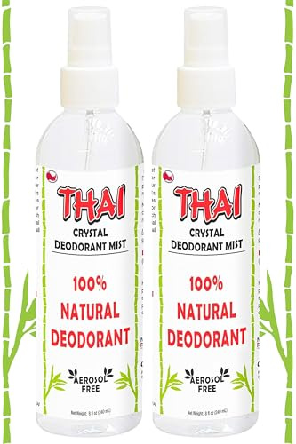 2-Pack Thai Crystal Deodorant Mist Whole Body Spray, Travel & Gym-Friendly