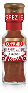 Cannamela, Linea Maxi Oro, Peperoncino Macinato Extra Piccante, Confezione da 50g, Ideale per Ricette a Base di Pesce, Zuppe, Piatti Etnici e Speziati, Torte al Cioccolato