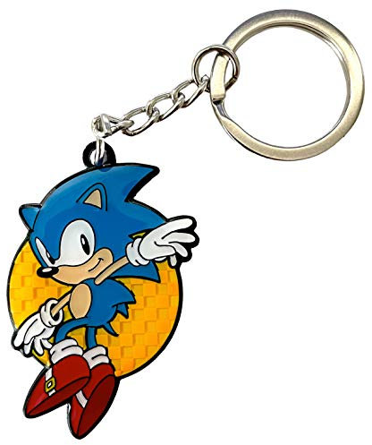Zen Monkey Studios Leaping Sonic – Classic Sonic The Hedgehog Schlüsselanhänger, Mehrfarbig/Meereswellen (Ocean Tides), Small