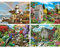 Bits and Pieces - Serene Beauty Multipack 4-in-1 Puzzle Set 1000 Piece Jigsaw Puzzles for Adults - Each Puzzle Measures 51cm x 69cm- Nature Scene Jigsaws by Artist Alan Giana