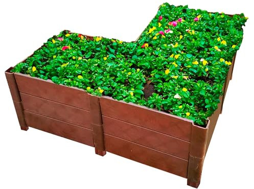 Dalen Modulares Hochbeet Garten - Kunstholz - 8 Paneele Starter Pack - Macht Quadratfuß Gartenarbeit einfach - 30,5 x 22,9 cm
