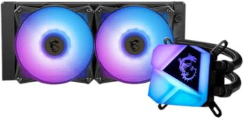 MSI MAG CORELIQUID C280 - Dissipatore a liquido 280mm (CPU, 280 mm, 2 ventole, Intel 115x/1200, AMD AM4/AM3+/TR4, nero, RGB)