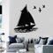 NSRJDSYT Segelboot Wandtattoo Boot Schiff Vögel Möwe Ozean Marine Vinyl Fensteraufkleber Kinder Schlafzimmer Kinderzimmer Haus Dekor Tapete 42x46cm