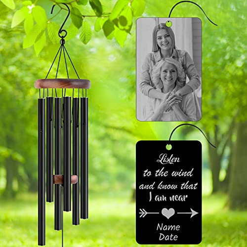 Personalisiertes Windspiel mit Gravur, Geschenk für den Verlust der Liebsten, eine Mutter, Vater, Mutter, Hund, Haustier, personalisierbar, für den Außenbereich, Sympathie, Windspiel mit Fototext