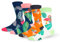 Lustige Socken für Herren, lustige Kleidersocken, bunt, alberne verrückte Socken, Essen, Tier, Argyle, cooles gemustertes Design, Baumwolle, 4 Stück – Hawaiianische Palmen-Flamingo, 39-47 EU
