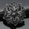 VITAU Vintage Femmes vêtements Cristaux Noirs Fleur Broche Mariage fête Cadeau Broche Broches pour Les Filles