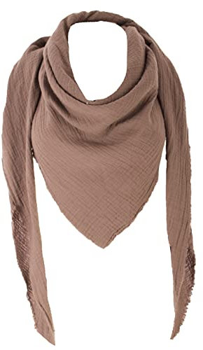 FASHION YOU WANT XXL Tuch 23 Farben Farbwahl Halstuch Musselintuch Musselin Damen Damenhalstuch Dreieckstuch Schal Herren Männer Frauen Herrenhalstuch Dreieckig leicht (einlagig)) (schlamm)