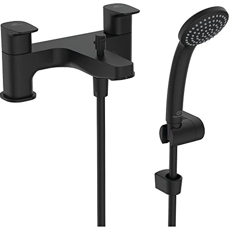 Ideal Standard Ceraplan Dual Control Bath Shower Mixer with Shower Set, BD265XG, Silk Black