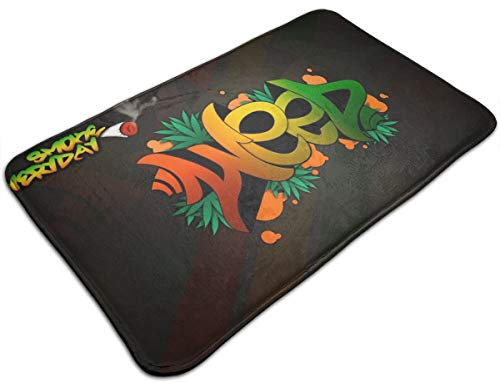 Indoor Door Mat Weed Grass Everyday Art Doormat Decorative Front Door Mat Washable Entrance Rugs 40X60Cm For Office, Entrance, Patio