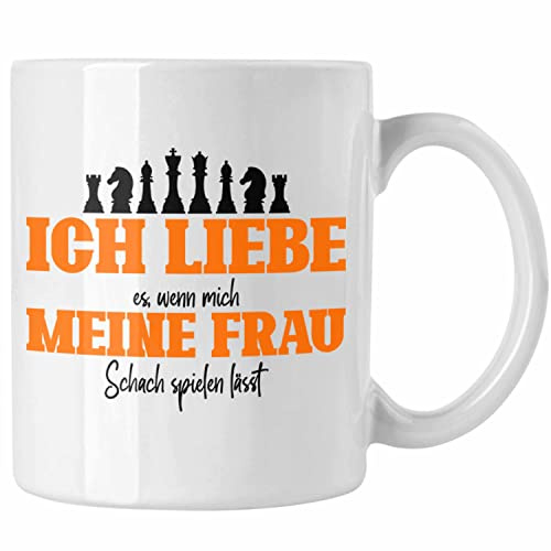 Trendation - Lustige Schach Tasse Geschenk für Schachspieler (Weiß)