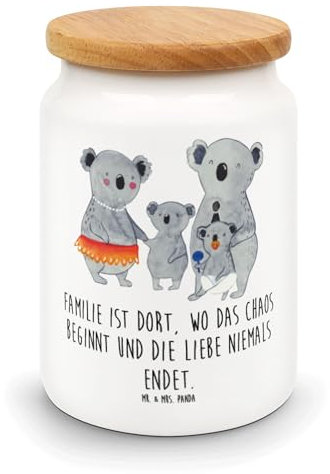 Mr. & Mrs. Panda Vorratsdose Koala Familie - Geschenk, Vorratsdosen Mehl, Vorratsdosen Keramik, Opa, Familienzeit, Vorratsdosen, Kinder, Papa,