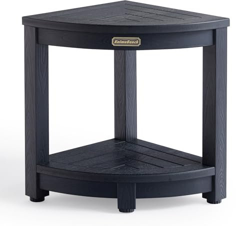Tabouret de douche d'angle pour douche intérieure, banc de douche étanche pour raser les jambes, repose-pieds multifonction pour douche intérieure ou extérieure, sans entretien, noir