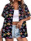 AIIWEIS 80er 90er Jahre Outfits Shirt Frauen Retro Disco Party Button Up T-Shirt Hawaii Strand Kurzarm Bluse Top, Schwarz, X-Groß