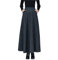 Jupe Longue Femme Hiver Vintage Élégant Taille Haute Carreaux Taille élastique Maxi Jupe Laine Chaud A-Line Plissée Jupe Casual Party I Grau XL