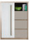 Mon Mobilier Design Roma Buffet Commode 3 tiroirs coulissants 1 Porte battante 1 Niche 90x117 cm