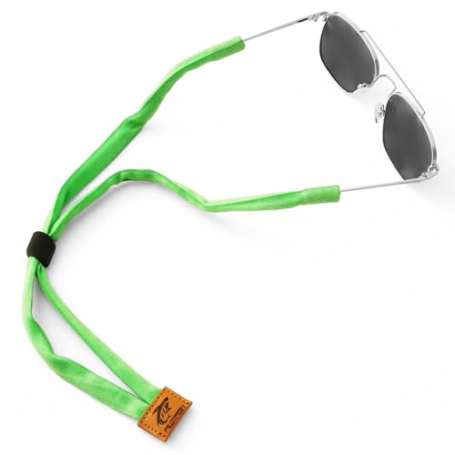 Pilotfish Cinturino per occhiali da sole in cotone premium - Molteplici opzioni di design - Supporto per occhiali da sole morbido e resistente Verde lime