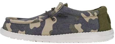 HEYDUDE Wally Washed Camo - Zapatos Estilo Mocasín para Hombre, Camo, 43