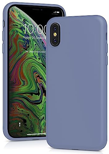 YATWIN für iPhone X Hülle, iPhone XS Hülle, Premium Silikon Handyhülle mit Kameraschutz, Seidig-Weicher Berühren Ultra Dünne Stoßfeste Kratzfeste Schutzhülle, Lavendelgrau