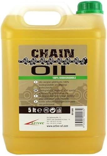ACTIVE Olio Biologico per la Catena della Motosega, Lubrificante e Biodegradabile, Tanica da 5 L