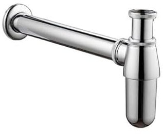 ARA CHOICE Chrome Bottle Trap Extra Long Extension Tube Waste Smell Traps Plumbing Drain for Bathroom Sink Basin Vessel Pipe Adjustable