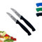 Solingen 2er Set Küchenmesser: Scharfes Gemüsemesser Schwarz, Schälmesser, Obst Schneidemesser, Jausenmesser, Mini Neck Knife, Rostfrei, Spülmaschinenfest