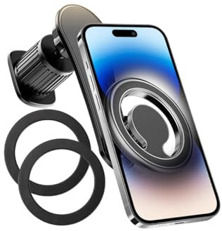 CGEAMDY Magnetische Auto Handyhalterung, Magnetische Handyhalter 360° Drehung Für Smartphones, Stärkster Auto Handyhalterung Magnetisch Air Vent Clip Mount(Silber)