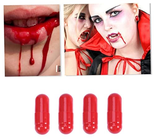 NAMOARLY Blood Pills 12pcs Trick Toys for Halloween Fake Blood Capsules for Adults Boys and Girls Trick or Treat