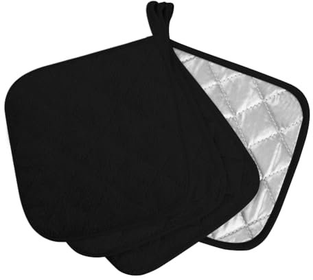 meioro 4-Pack Pot Holders for Kitchen High Heat Resistant Potholder, 100% Cotton Hot Pads, Oven Mitts with Hanging Loop for Kitchens, Washable Trivet for Cooking, Baking, Microwave 20×20cm