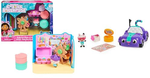 Gabby's Dollhouse Gabby et la Maison Magique Playset Deluxe Atelier Bébé Boîte - 1 Figurine & Gabby et la Maison Magique - Vehicule Chabriolette - Véhicule avec 1 Figurine Et 2 Accessoires