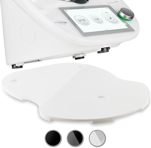 Ruhrzauber® Tabla deslizante para Thermomix TM6 y TM5 – Tabla deslizante para Thermomix TM6 / TM5 con diferentes posibilidades de agarre y deslizador, color blanco brillante