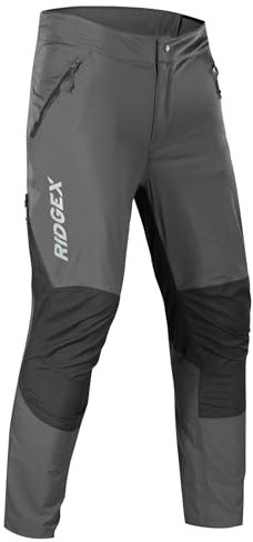 RidgeX Mountainbike-Hose, wasserdicht, Radfahren, MTB, Enduro, Downhill, Trail-Hose, GRAU, X-Groß