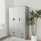 URBNLIVING Modern 3 Door 4 Drawer Wardrobe with Hanging Rail, Bedroom Furniture, Storage Shelf Clothes Organiser Stylish Design, Ample Storage Solution