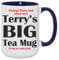 Personalized Big Coffee/Tea Mug - 15oz - Funny Gift - Custom Name - Create Your Own - Blue