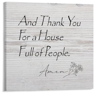 Kunstdruck auf Leinwand, Motiv And Thank You for A House Full of People, 40,6 x 40,6 cm, bedruckte Bilder, Kunstwerk, Poster, Gemälde, Dekoration für Wohnzimmer, Schlafzimmer, Büro, Kaffee, Club,