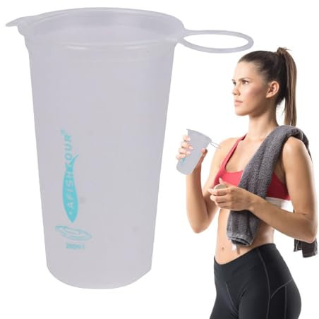 Sport-Wasserbecher – Faltbare Becher – 200 ml faltbare Reisebecher | Marathonn-Laufbecher | wiederverwendbares tragbares Becher-Set für Picknick | zusammenklappbarer Junior-Becher für Wandern,