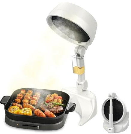 LORESJOY Mini campana extractora portátil, plegable Potente Campana Extractora De Escritorio y Purificador De Aire De Iones Negativos Para Dormitorio, Camping, Barbacoa