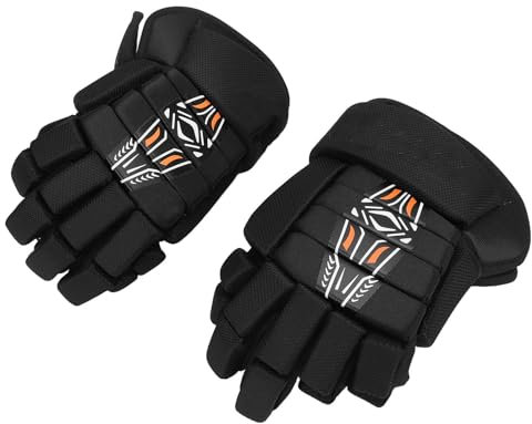 Zunate Eishockey-Handschuhe, 1 Paar, Atmungsaktiv, Hochpassend, Hakenverschluss, Vielseitige Schützende Eishockey-Handschuhe für Herren (10', Schwarz)